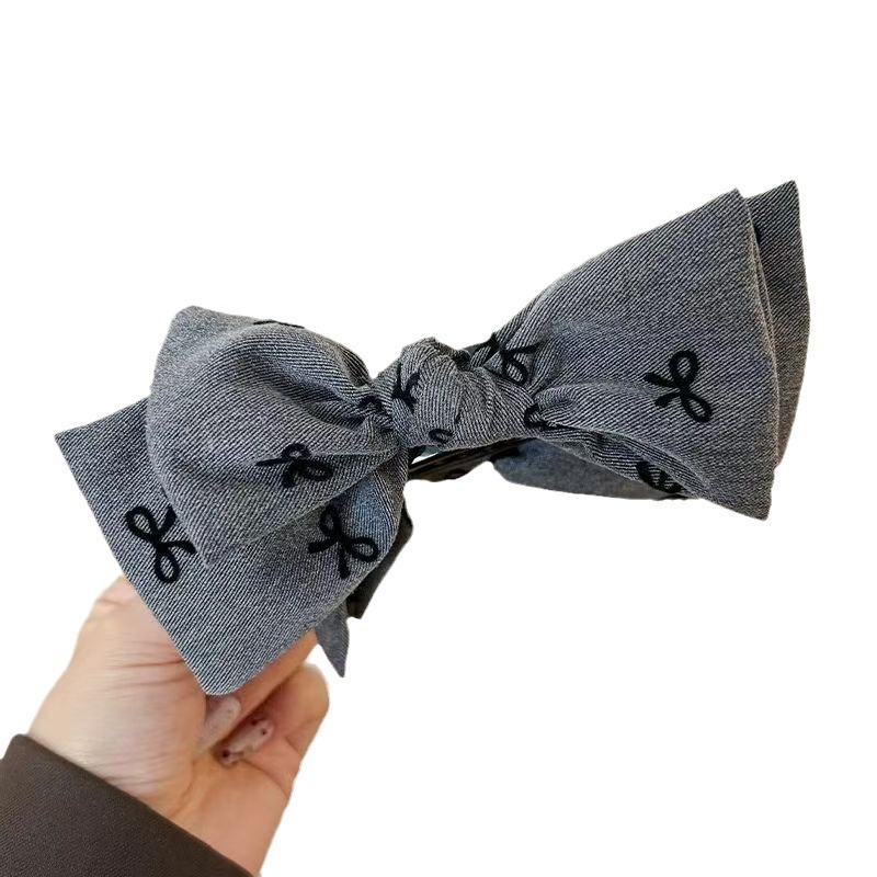 Elegant design, bow-shaped bun hair clip, women's high-end updo, high ponytail grab clip, new fabric hair clip Item Picture
