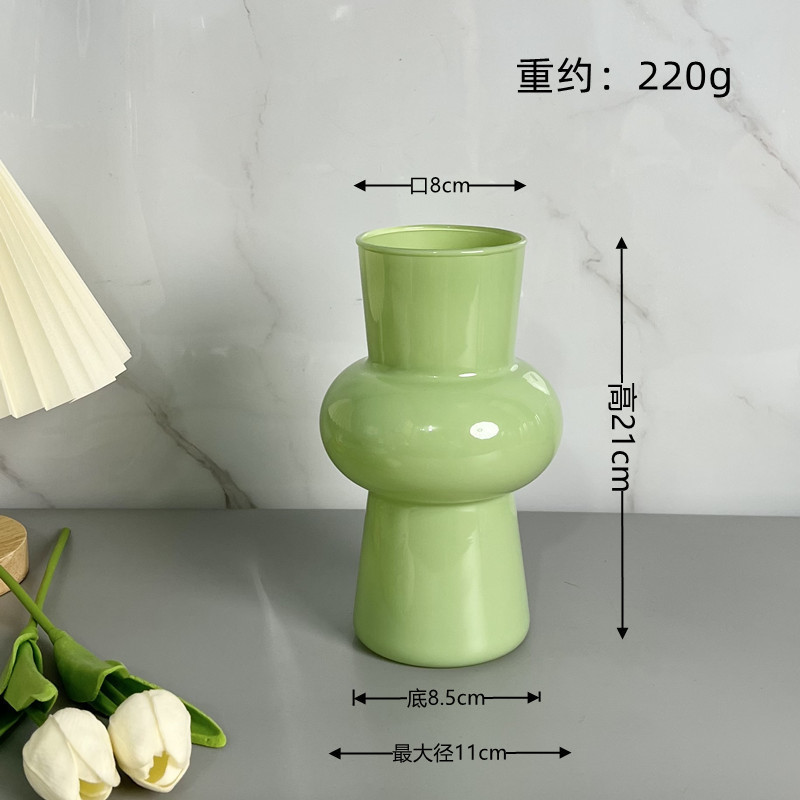 Creative and simple glass vases, retro furniture ornaments, hydroponic fresh flower arrangements, colorful vintage European vases Specification drawing
