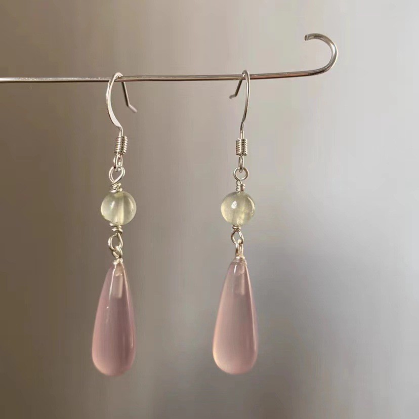 New Chinese-style long tassel ear studs for women's charm, versatile, niche retro ear hooks, ancient-style earrings, Hanfu accessories wholesale Specification drawing