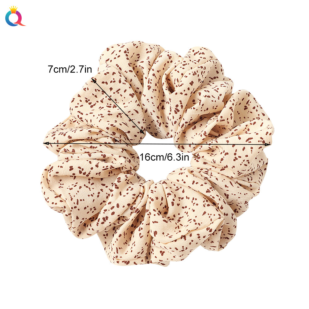 Qiyue European and American Large Intestine Hair band, hair tie, Hair band, hair tie, fabric polka dot leopard print large Intestine hair band and hair accessory wholesale Item Picture