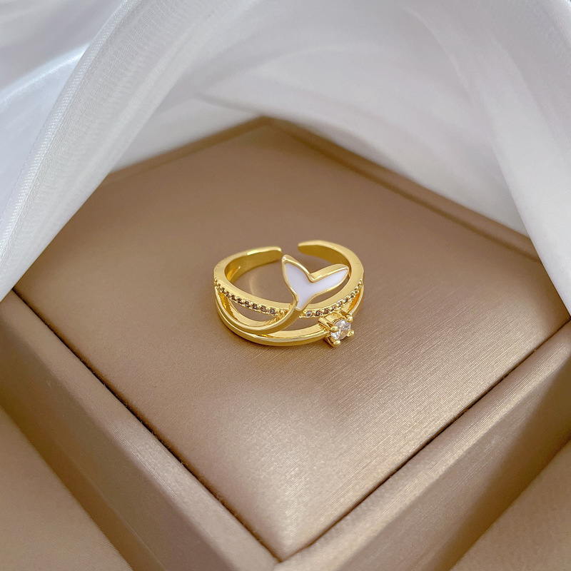 【 Real Gold 】 Mermaid Tail Fashion ring with adjustable opening, simple jewelry, Japanese-style ring couple rings Application Scenario