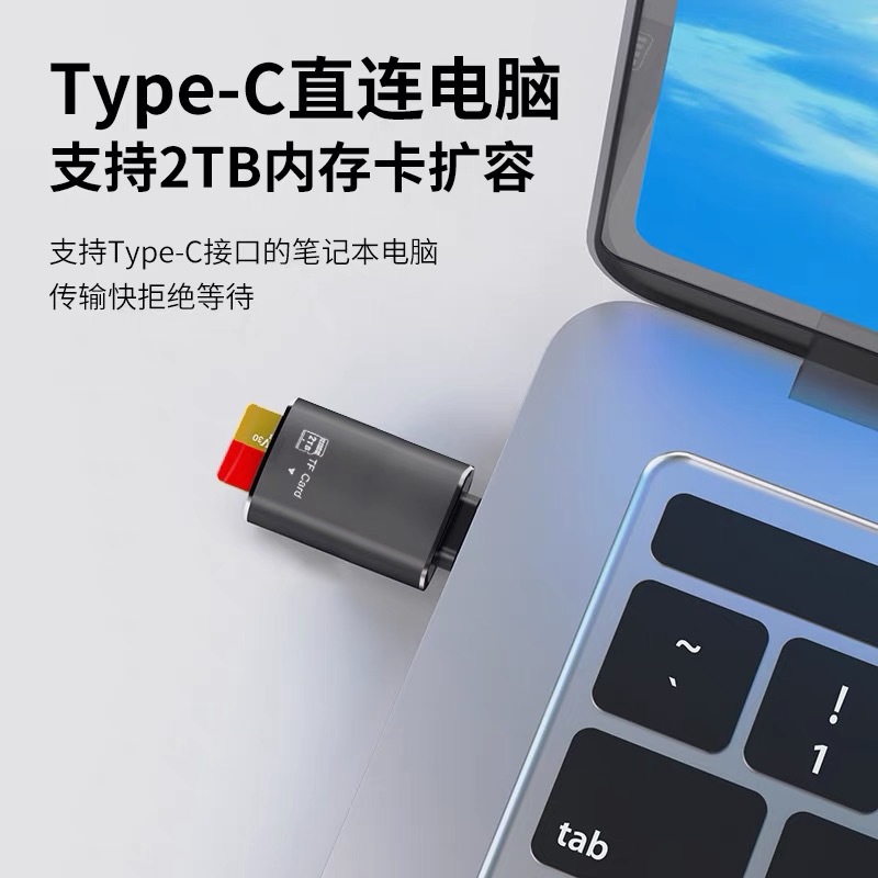 Huawei Type-C interface, Apple 15TF card reader, metal OTG memory card, 2TBTF card reader Application Scenario