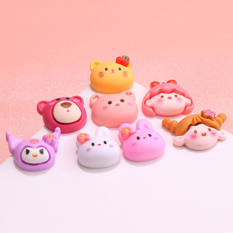 Cream glue accessories, rabbit and bear cartoon cute animal handicrafts, phone case materials, diy resin accessories details Picture