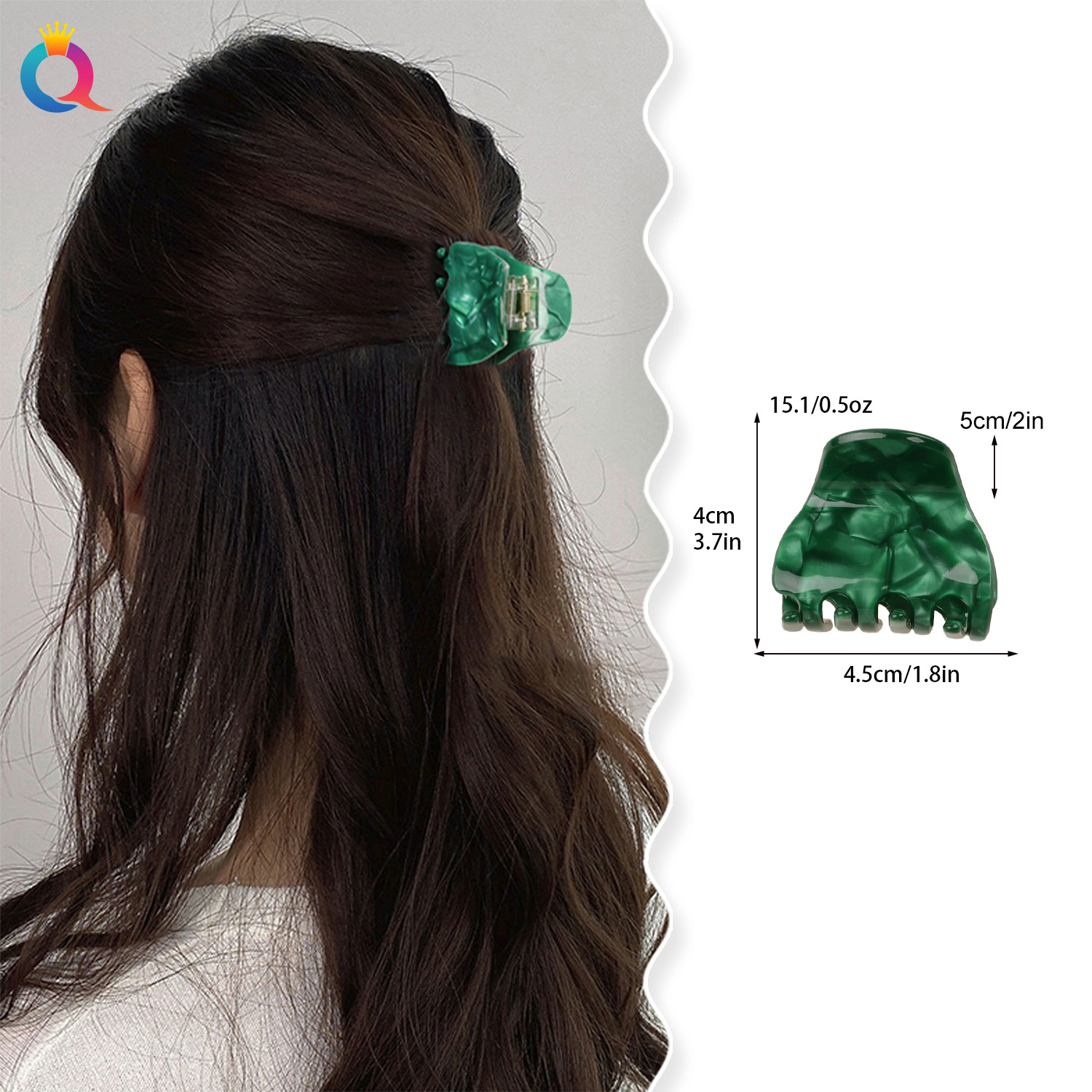 Qiyue Amazon's best-selling accessories: acetate grabbers, shark clips, high-end hair grippers, hair clips, and hair accessories for women wholesale details Picture