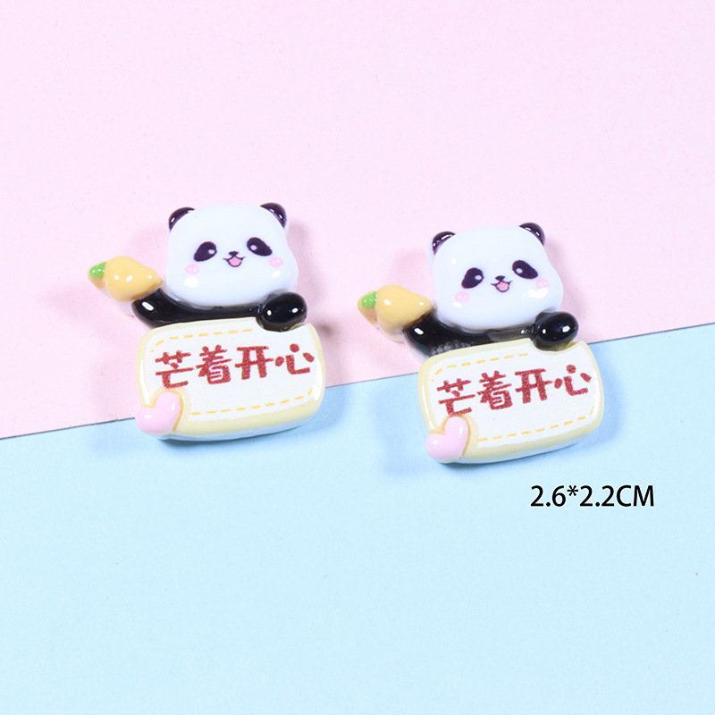 Cute cartoon panda fruit sign diy resin accessories, handcrafted cream glue phone case, hair accessory, headband accessory Specification drawing
