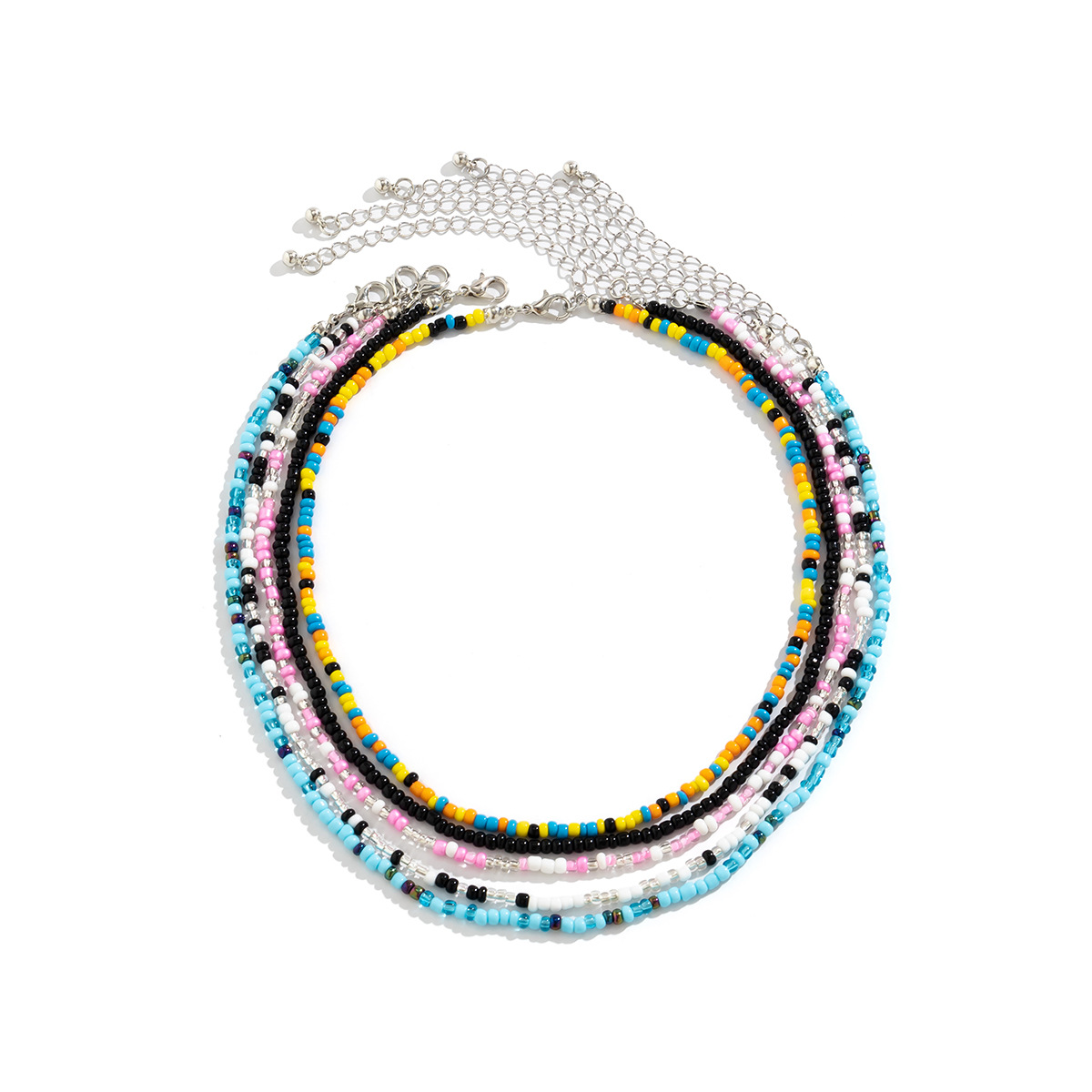 European and American cross-border jewelry, summer pastoral beaded short collarbone chain, sweet and simple vacation style rice bead necklace Specification drawing