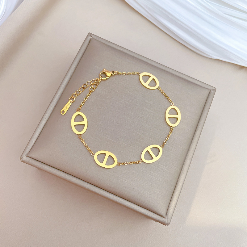 【 All-Titanium Steel 】 Minimalist CD Dongdaemun Personalized bracelet, retro birthday gift for female Internet celebrity and best friend Specification drawing