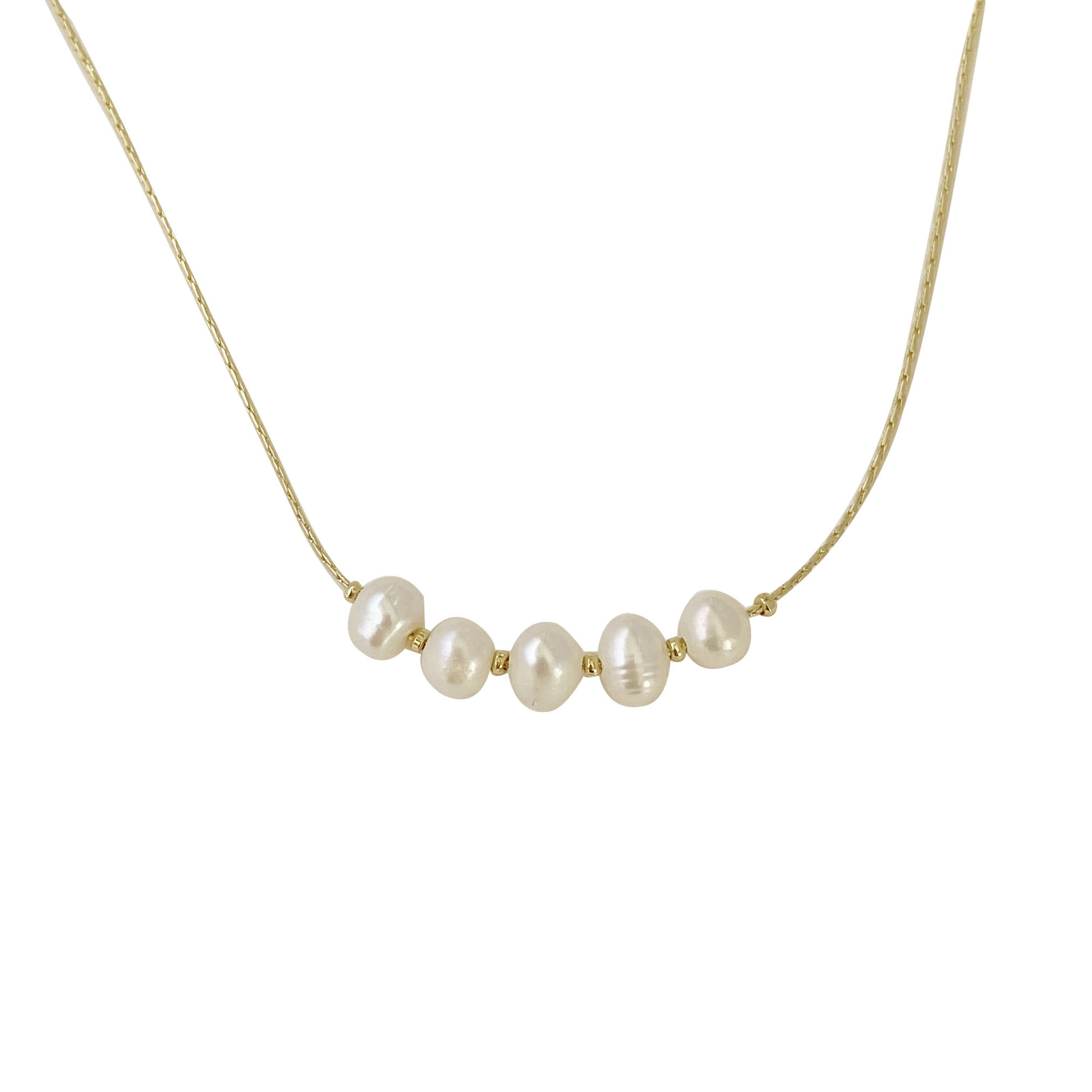 Pearl pendant necklace, French retro style for girls, simple collarbone chain, fresh and elegant, versatile necklace Item Picture
