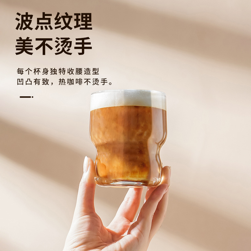 Iced Americana coffee cup, high-appearance-level internet-famous glass cup, Ins-style creative hammer-patterned cup, juice drink milk tea cup Application Scenario