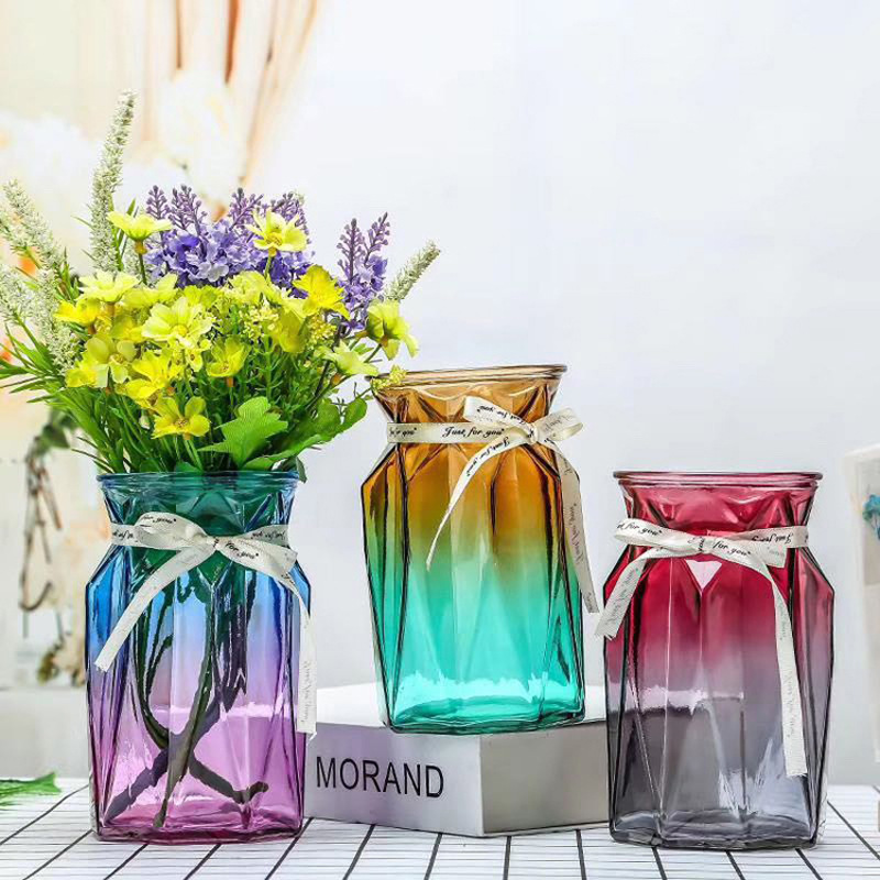 Colorful origami vases, new glass vases, simple dried flower decorations, flower arrangement pieces Specification drawing