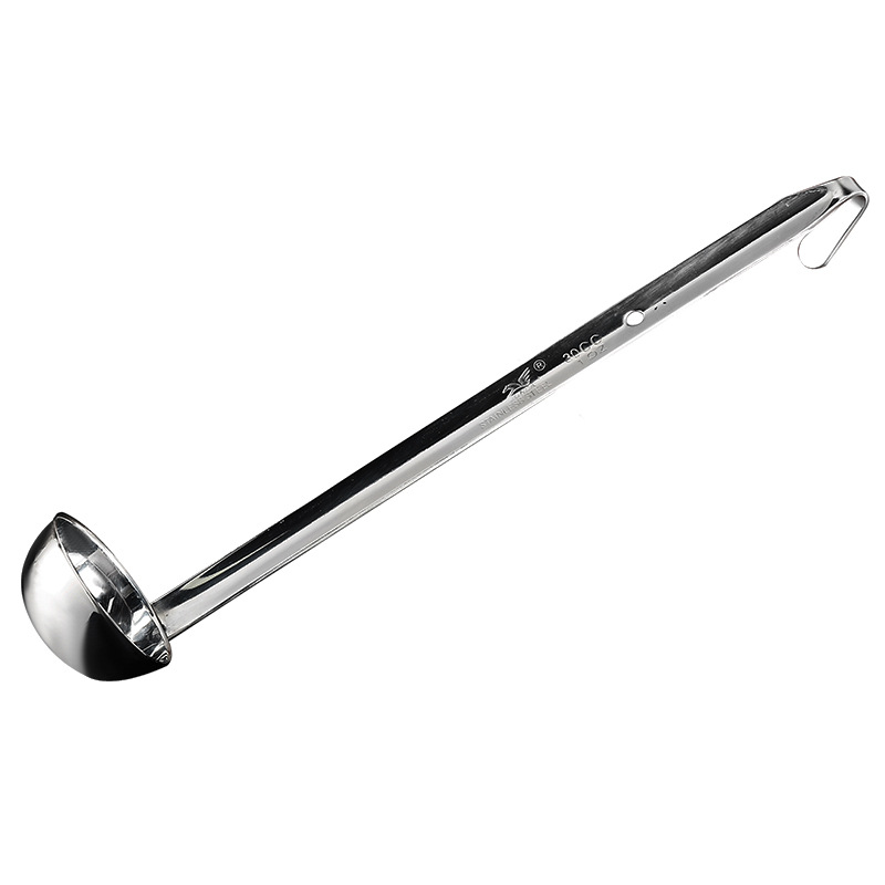 Stainless steel long-handled ounce spoon hook soup spoon for serving soup, milk tea shop pearl spoon, porridge spoon, congee spoon, large size creative Item Picture
