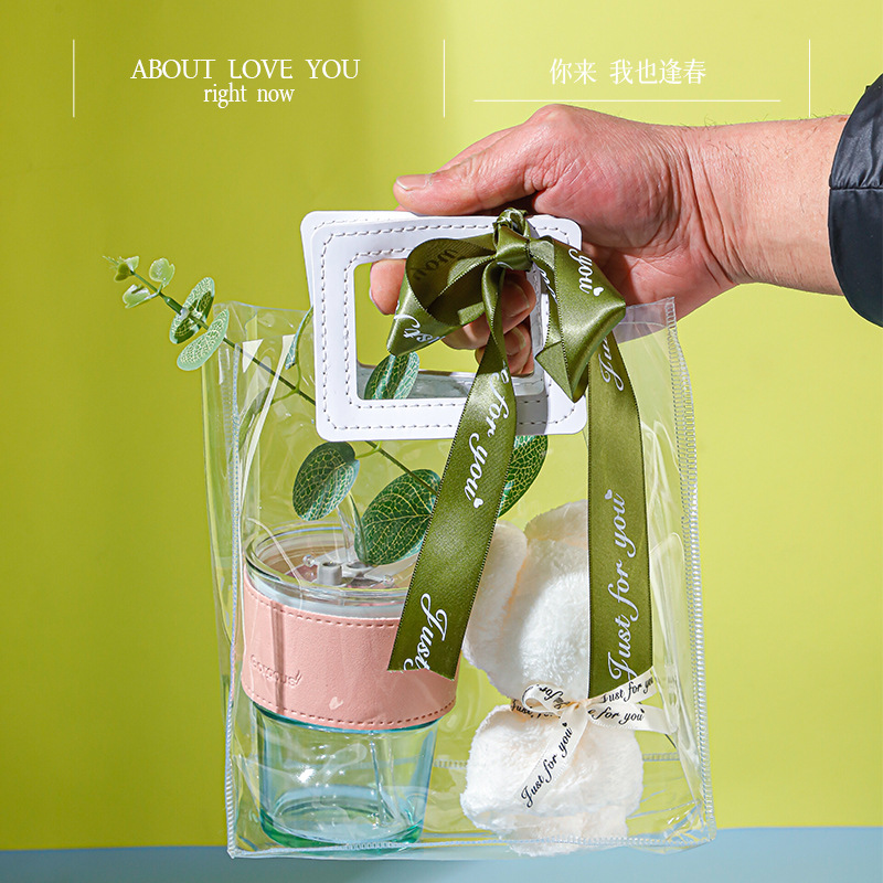 High appearance level souvenir set, convenient pearl cup, bridesmaid water cup, wedding matching small gifts, double-drinking cup, straw cup Specification drawing