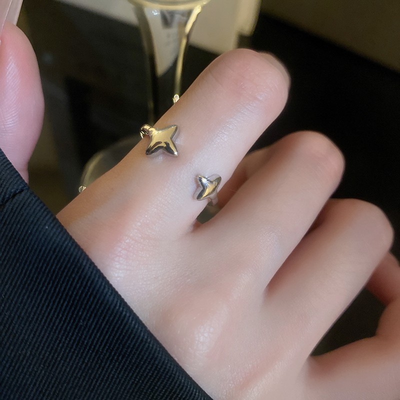 Sweet and cool style, star opening ring, niche design sense, zircon index finger ring, elegant and high-end, versatile jewelry Specification drawing
