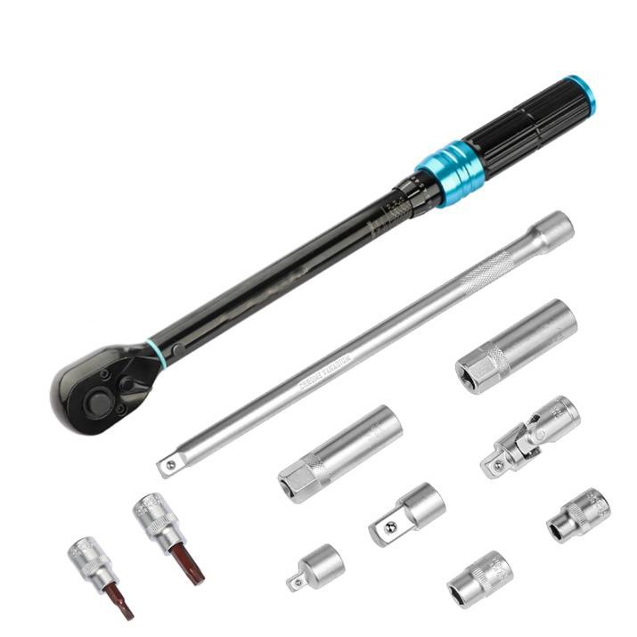 11-piece 3/8" bicycle, motorcycle and car magnetic spark plug universal head screwdriver torque wrench set Specification drawing