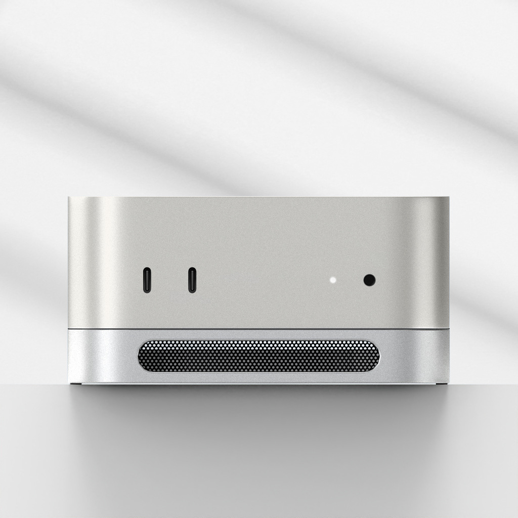 Dust-proof and heat-dissipating stand for mac mini M4/M4 Pro base, desktop support bracket for Apple mini PC Application Scenario