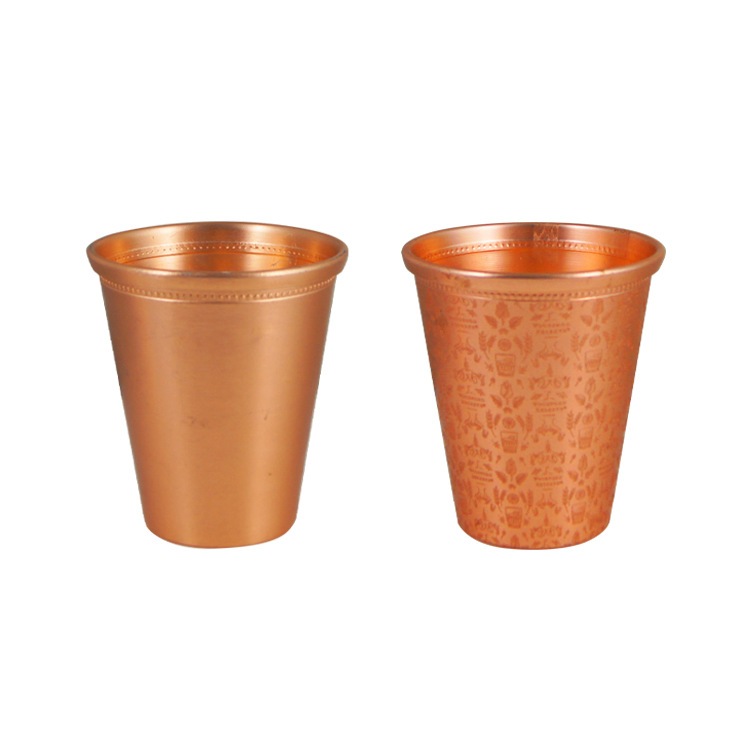 Single-layer rolled edge aluminum coffee cup, portable sports outdoor car cup, etched cold drink cup, beer mug Item Picture