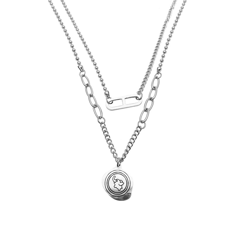 Double-layer sweater chain 2023 new trendy necklace, women's light luxury and niche design accessory collarbone chain Item Picture