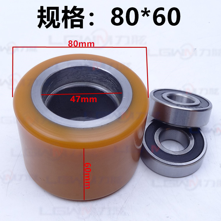 A comprehensive collection of Linuo Li Heli pallet handling balance auxiliary wheel accessories for electric forklift rubber wheel load-bearing shafts Specification drawing