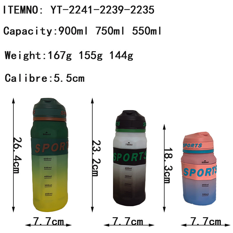 Wholesale of new cross-border hexagonal high appearance level gradient color plastic straw water cups with handles and outdoor sports water bottles Item Picture