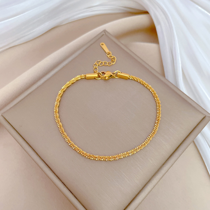 【 All-titanium Steel 】 Minimalist chain Dongdaemun personalized bracelet, a retro birthday gift for a female Internet celebrity and her best friend details Picture