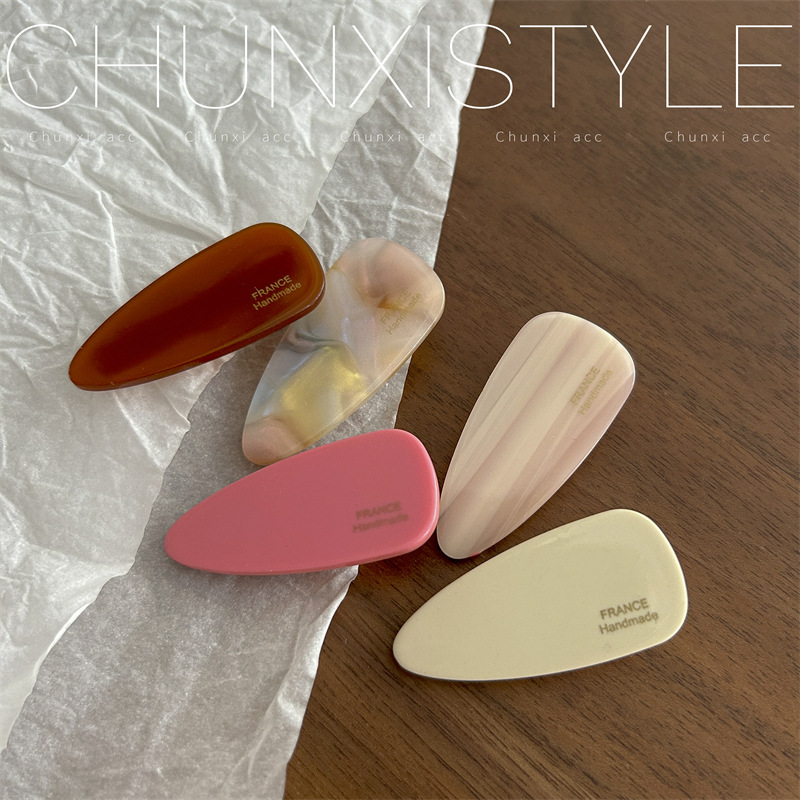 French-style acetate hair clips for women, 2023 new Korean side bangs clips, ducktail clips, hair clip headwear full figure