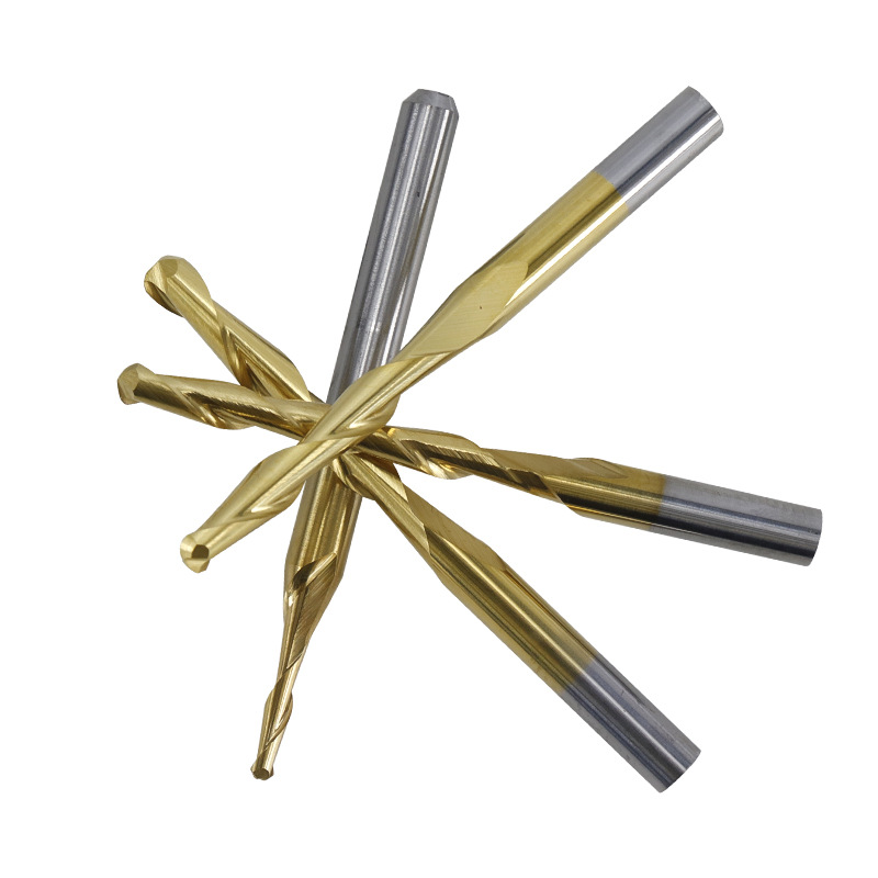 Wholesale of 3.175 helical double-edge ball-end titanium-coated milling cutters and cemented carbide helical end mills Item Picture