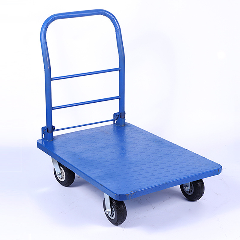 4. The iron flatbed truck manufacturer sells heavy-duty round pipe tiger carts, 20-jin yellow round pipe logistics two-wheeled hand carts details Picture