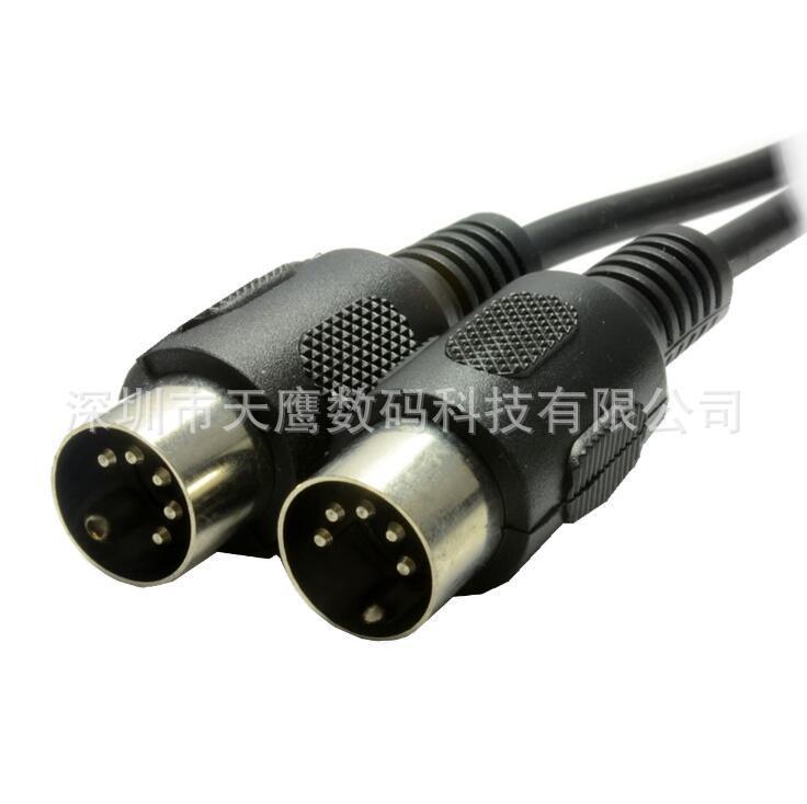 midi cable, double-headed five-pin MIDI connection cable, keyboard synthesizer, electronic drum, electronic organ, music editing cable details Picture