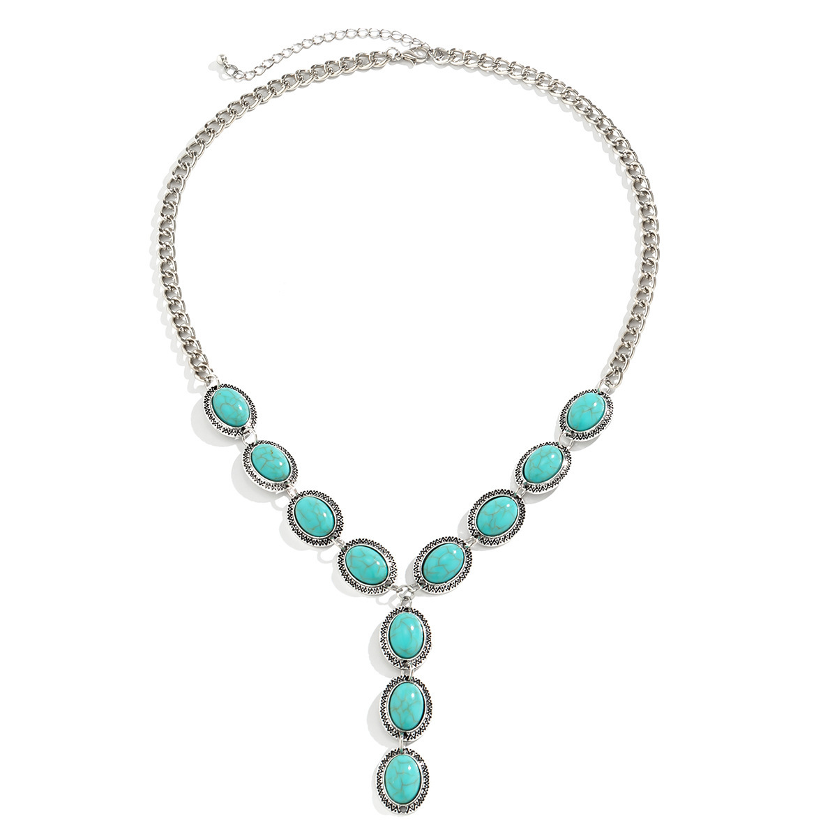 European and American cross-border jewelry, casual turquoise elastic leg chain, beach heart-shaped leg loop, retro leg chain Specification drawing