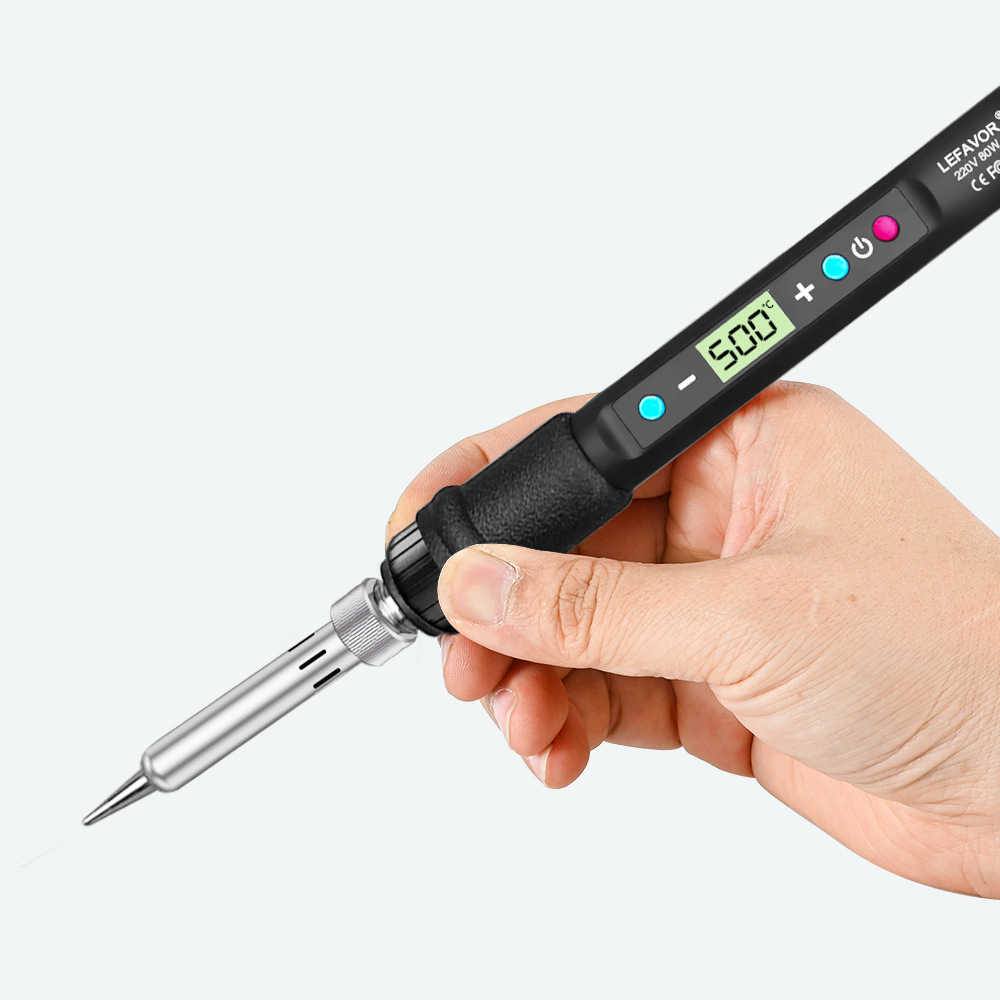 80W internal heating digital display adjustable temperature constant temperature soldering iron set, electric soldering pen, household repair tool Item Picture