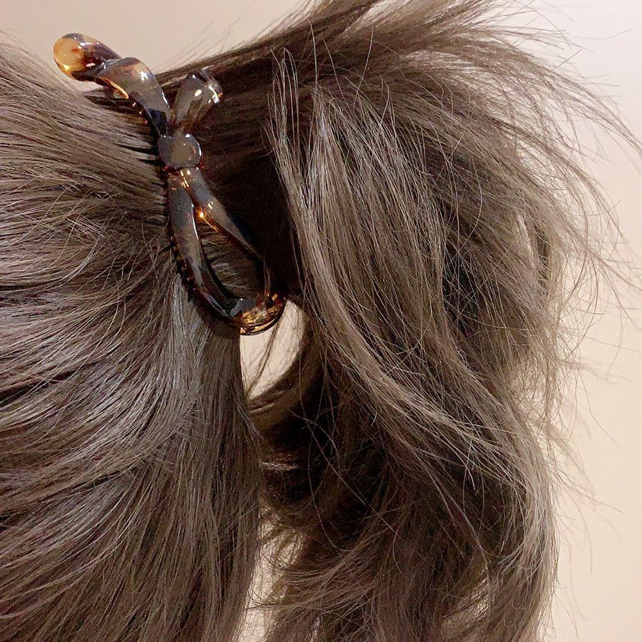 New Korean bow banana clip, high ponytail clip, high-end vertical clip, small anti-slip hair clip details Picture
