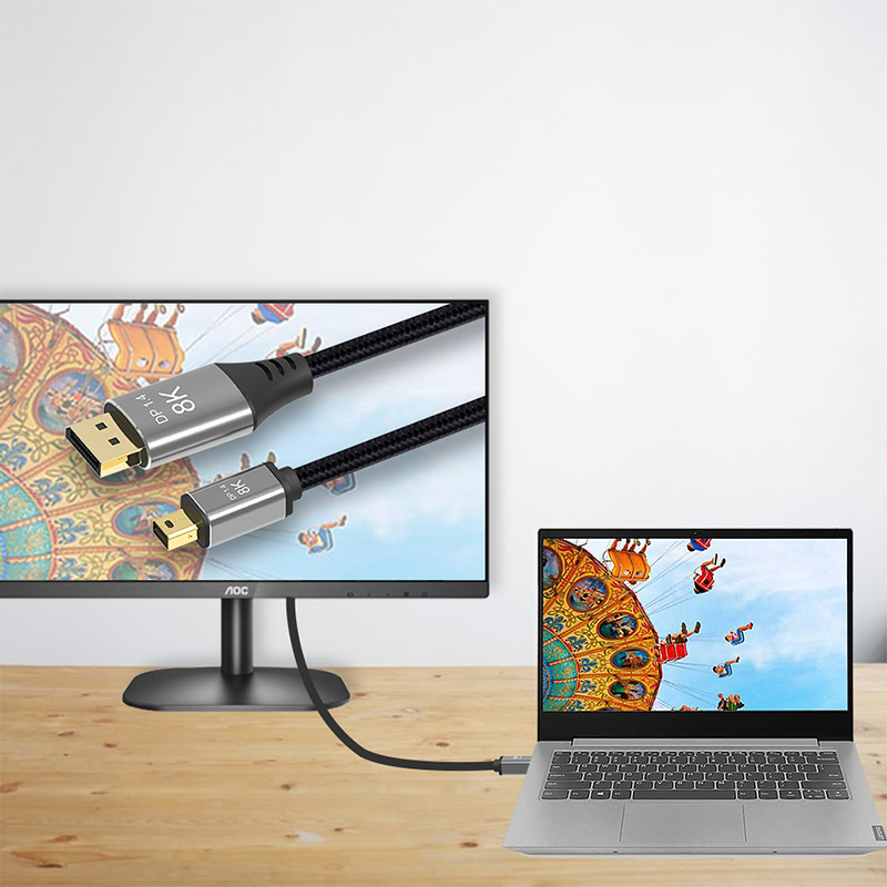 1.4 version minidp to DP cable Bidirectional mutual conversion cable Displayport cable 4K@144Hz high definition cable details Picture
