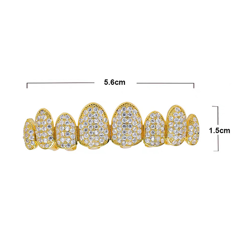 Cross-border bestseller irregular eight-toothed hip-hop braces, micro-inlay zircon teeth, Halloween vampire costume exaggerated teeth decoration Application Scenario
