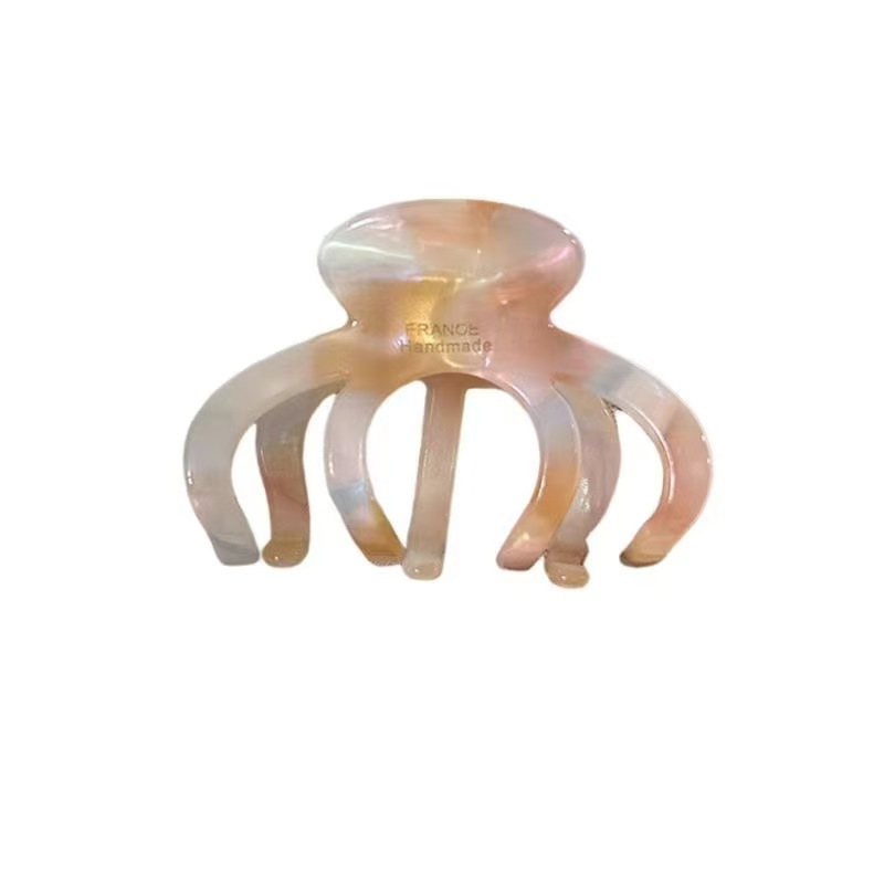 French pumpkin acetate hairpin, medium-sized female shark hairpin at the back of the head, simple semi-tied hairpin, hair clip headwear Item Picture