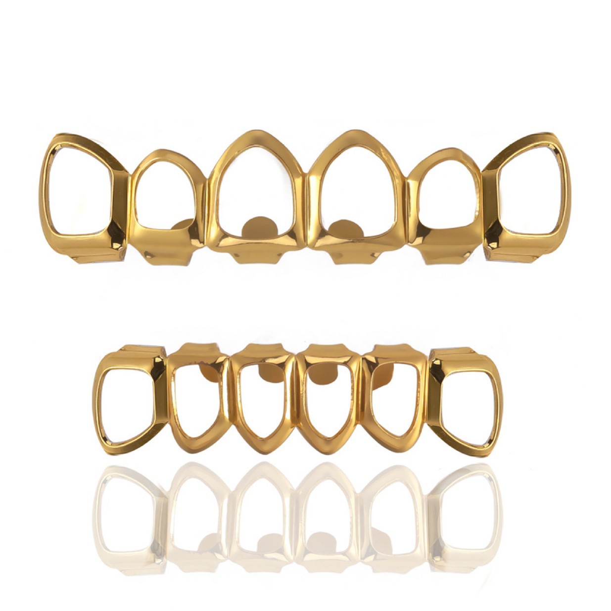 The manufacturer supplies fashionable, trendy and personalized 6-hole flat hip-hop teeth, HIPHOP trendsetters, nightclub Halloween props details Picture