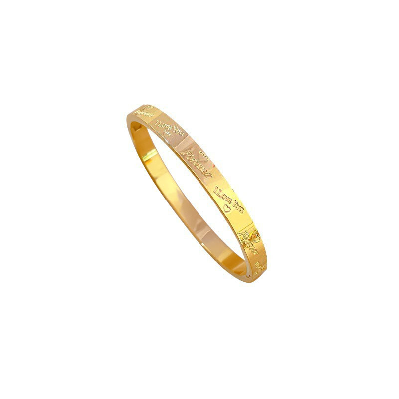 【 All-titanium Steel 】 European and American INS style heart-shaped titanium steel bracelet, minimalist cross-border retro fashionable stainless steel jewelry Item Picture