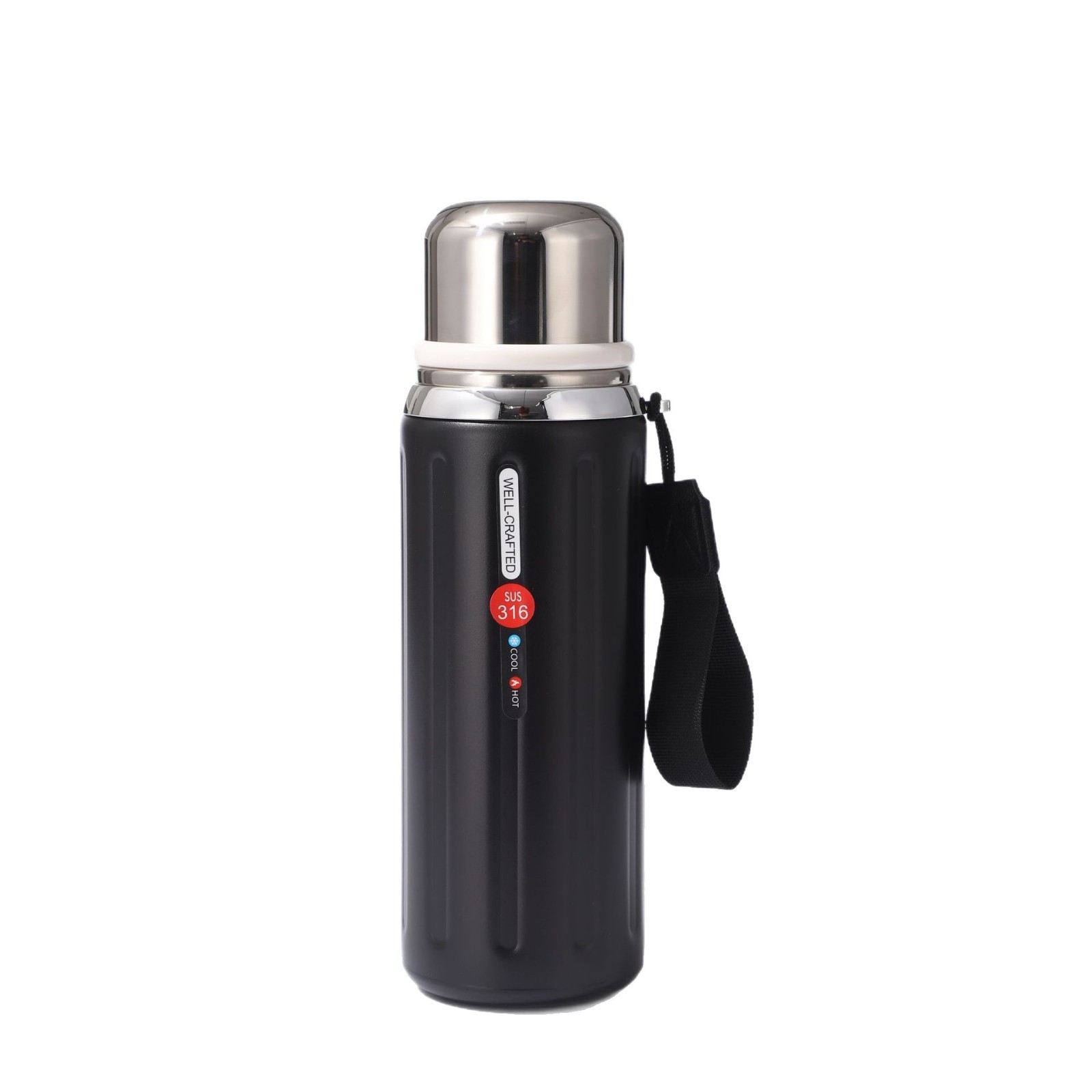 New large-capacity insulated cup, 316 stainless steel tea-water separation insulated pot, outdoor portable sports water cup Item Picture
