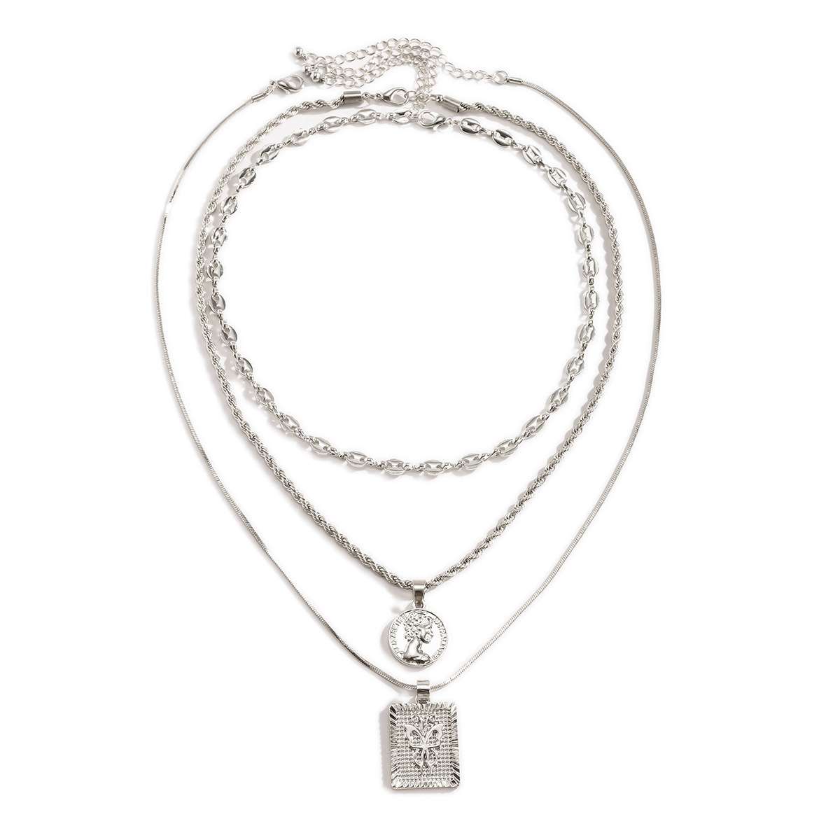A long geometric figure necklace with ethnic style, a hip-hop trend for women, a twisted chain necklace, and cross-border snow soft accessories from Europe and America Application Scenario