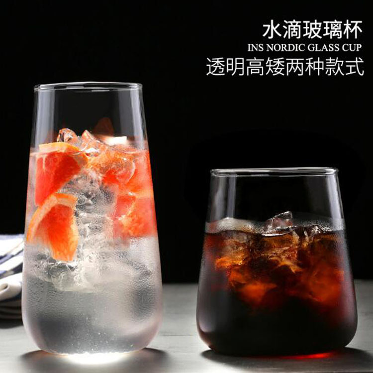 Customized popular high borosilicate glass cups, simple household water cups, milk tea shop juice cups, coffee cups, and creative single-layer cups details Picture