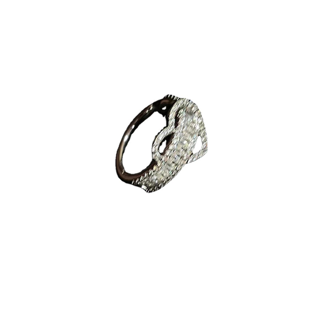 A heart-shaped, high-end cross-zirconia ring for women, an Instagram niche design sense index finger ring, a light luxury and exquisite open ring Item Picture