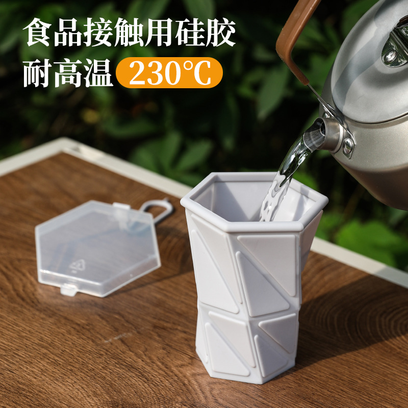 New small-capacity portable silicone foldable water cup, outdoor travel extendable and anti-drop pocket cup, toiletry-use cup Application Scenario