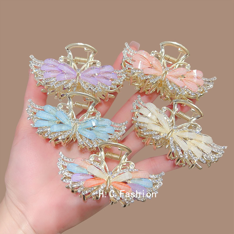 Butterfly Tianyi wing Grabber with a high-end feel, half-tied up hair on the back of the head, women's light luxury exquisite headwear and hair accessory details Picture