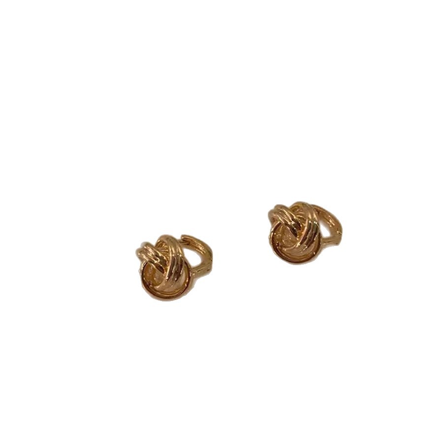 Commuting bi comes with golden twist earrings, high-end ear rings, unique and elegant stud earrings, and delicate and luxurious earrings and ear buckles for women Item Picture