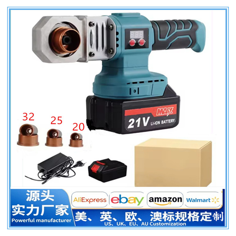 21V rechargeable lithium battery hot melt machine, PPR pipe hot melt device, temperature adjustable digital display cordless hot melt machine, cross-border full figure