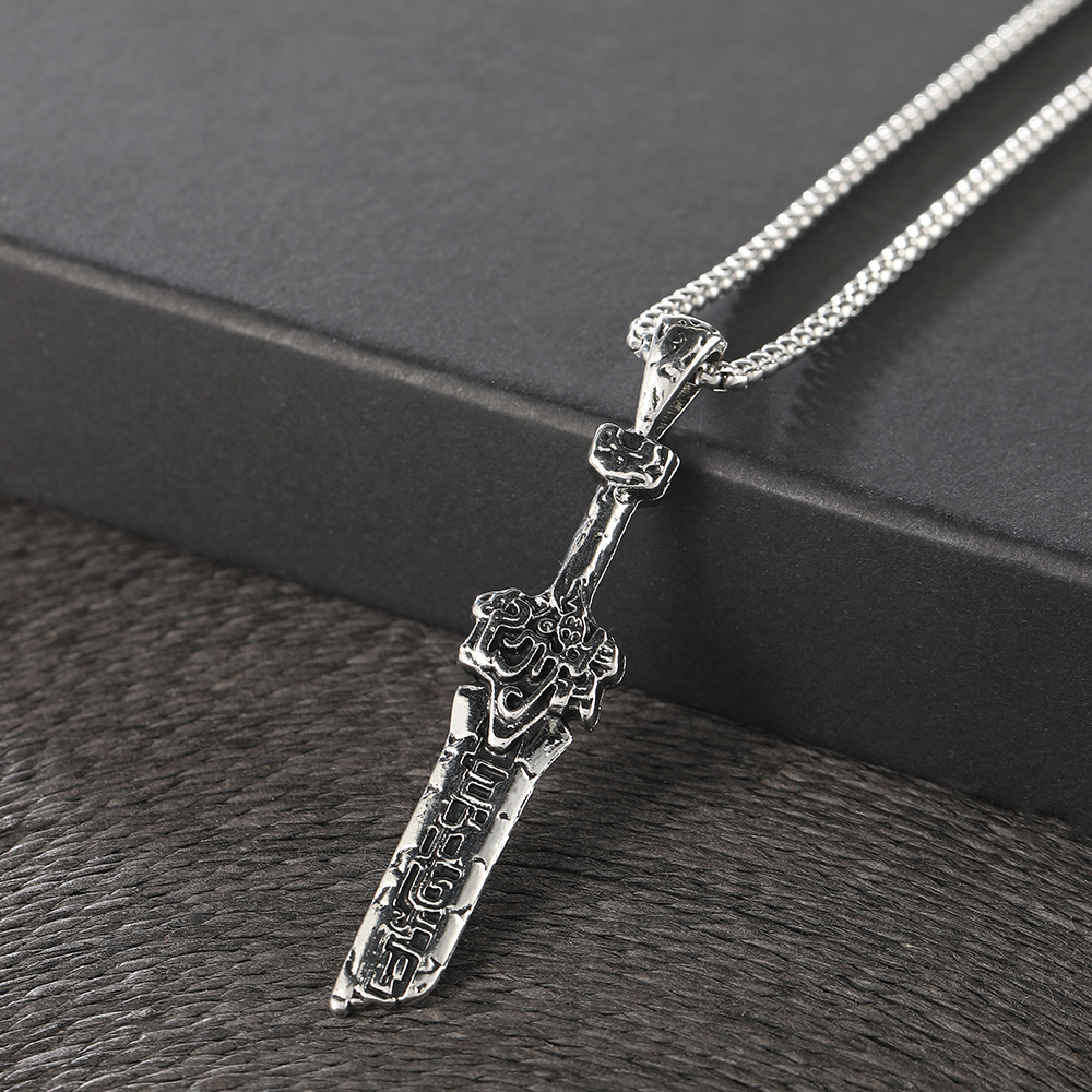 Wholesale of new European and American cross-shaped titanium steel necklaces, creative and individualistic hip-hop rose pendants, sweater chain hangers Specification drawing