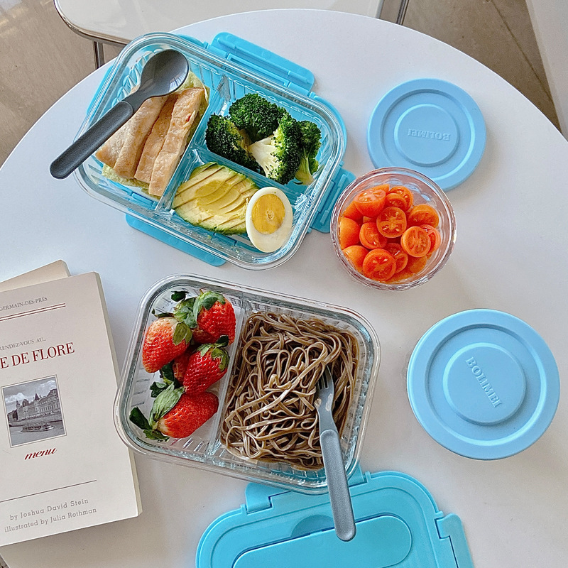 Bolimei 2023 Korean Glass Tableware Set, Bento Box, Food Storage Box, Student Lunch Box, Food storage Bowl, Microwave oven Specification drawing