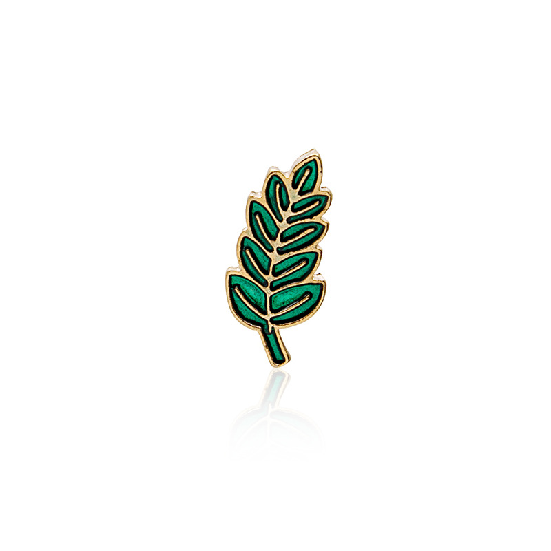 European and American fashionable and creative plant leaf oil drip brooches, Japanese and Korean cute alloy oil drip pins and brooches for export wholesale full figure