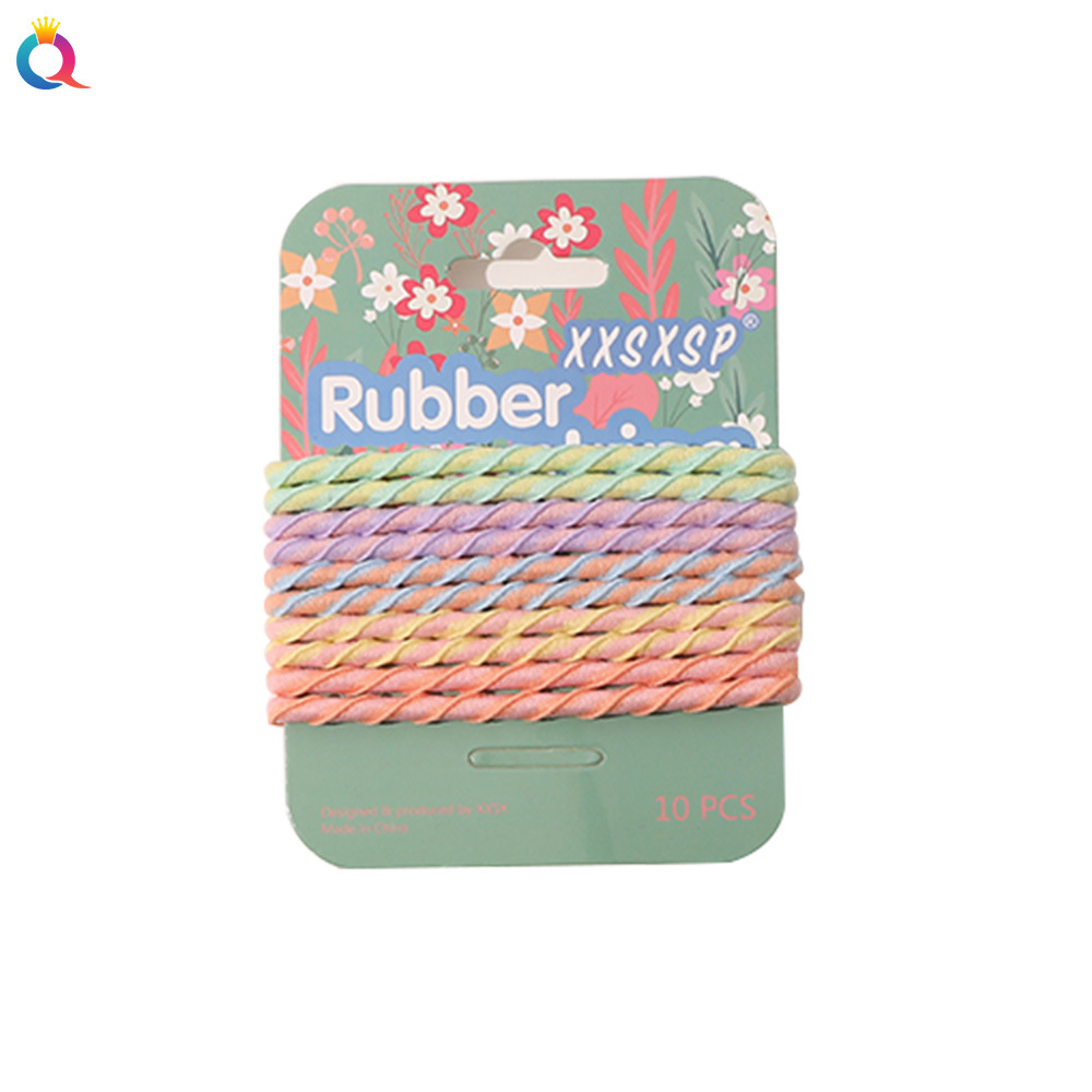 Qiyue simple Bun hair band, high elasticity hair band, 10 colorful hair ties, girls' ponytail hair ties and hair accessories Item Picture