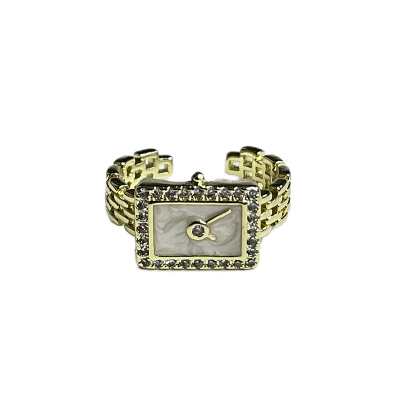 A light luxury and high-end golden layered letter-patterned open-open ring with a feminine niche design and a cold and elegant style Item Picture