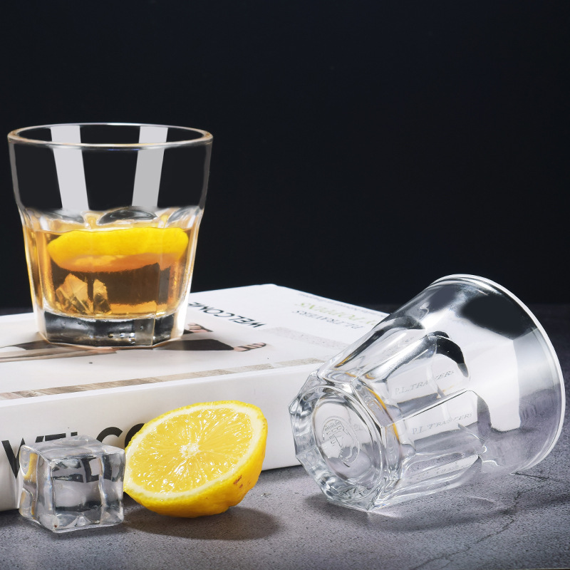 Tempered glass cups, thickened classic whisky cups, KTV glass beer mugs, bar-specific octagonal cups, tempered cups full figure